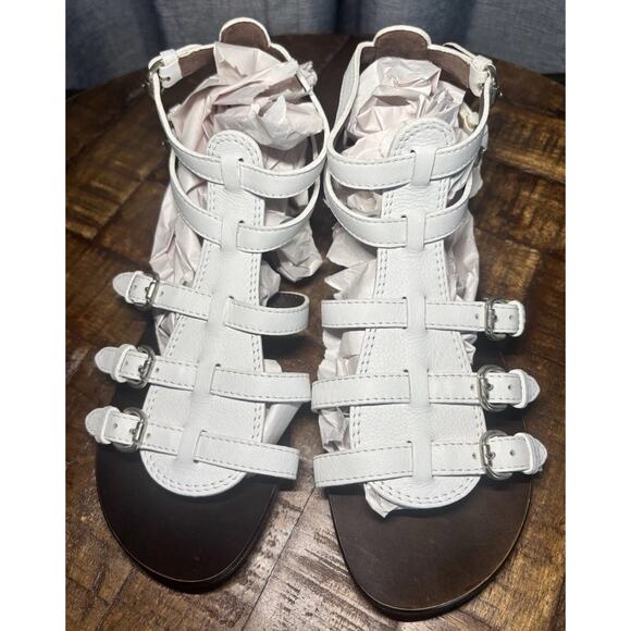 Giuseppe Zanotti Women's White Gladiator Ankle Strap Flats Sandals Size 8.5 - Picture 13 of 16